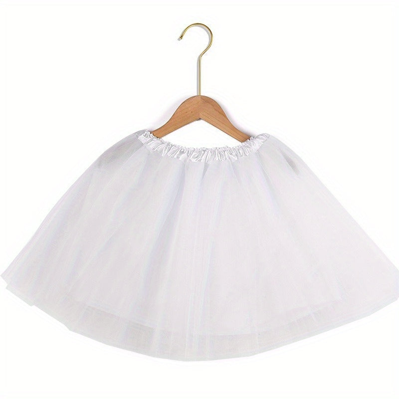 Adult Tutu Skirt Ballet Dance Costume Four-Layer Polyester Tulle Puffy Skirt