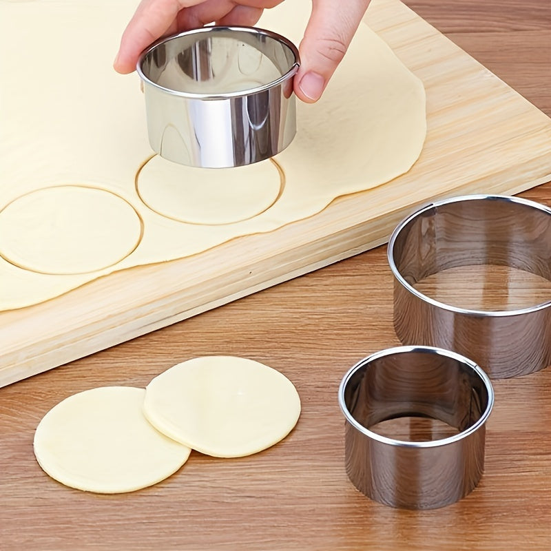 Set of 3 Stainless Steel Dumpling Makers with Cookie and Pastry Cutters for Baking