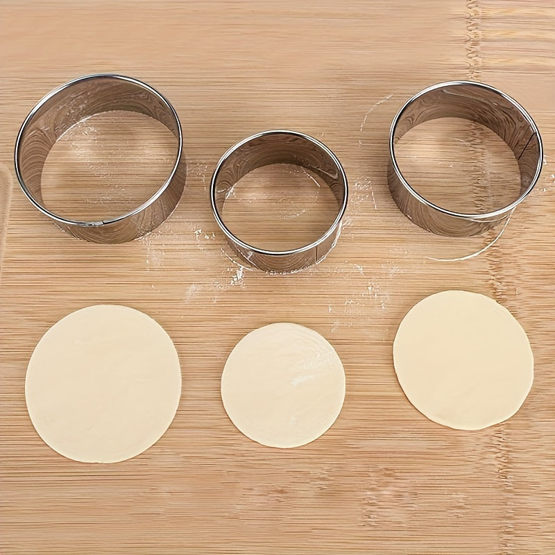 Set of 3 Stainless Steel Dumpling Makers with Cookie and Pastry Cutters for Baking