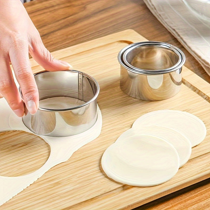 Set of 3 Stainless Steel Dumpling Makers with Cookie and Pastry Cutters for Baking