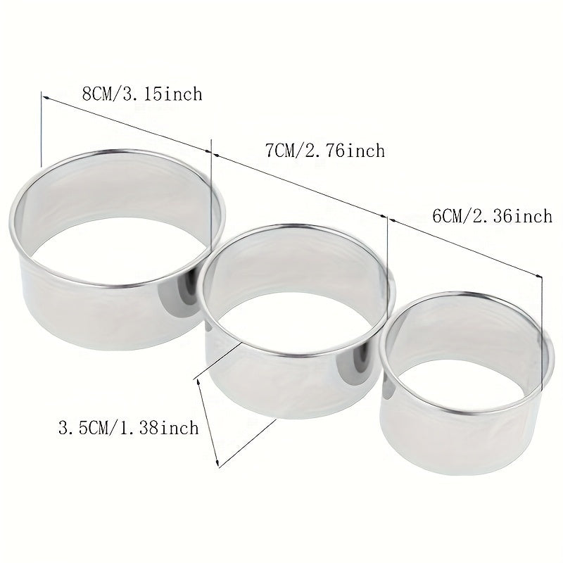 Set of 3 Stainless Steel Dumpling Makers with Cookie and Pastry Cutters for Baking