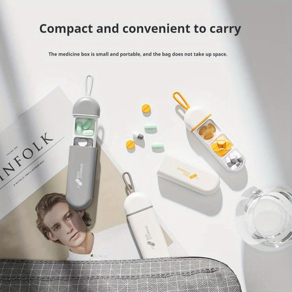 Organizador portátil de pastillas con 3 compartimentos, almacenamiento de medicinas de viaje, a prueba de agua