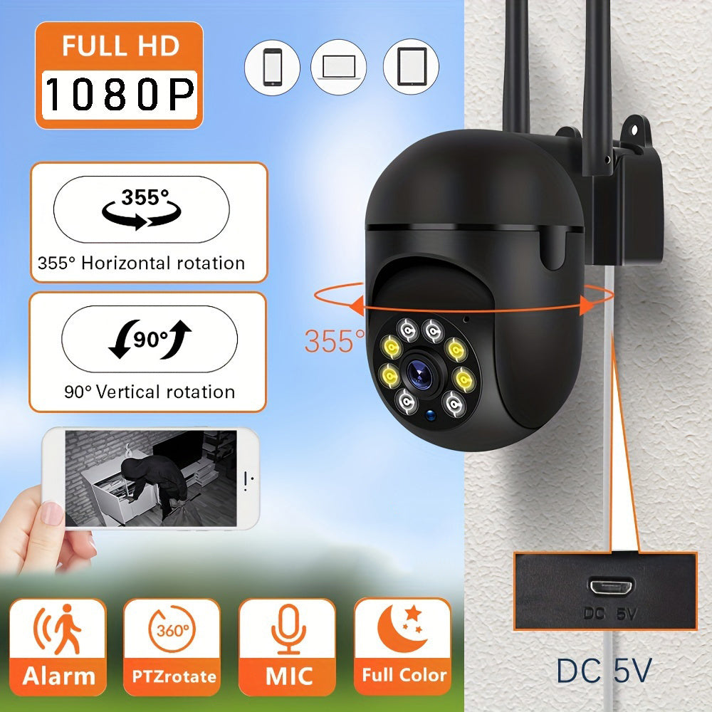 HD WiFi xavfsizlik kamerası 1080P kechqurun ko'rish 355° keng burchak ikki tomonlama interkom