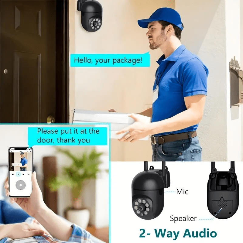 HD WiFi xavfsizlik kamerası 1080P kechqurun ko'rish 355° keng burchak ikki tomonlama interkom