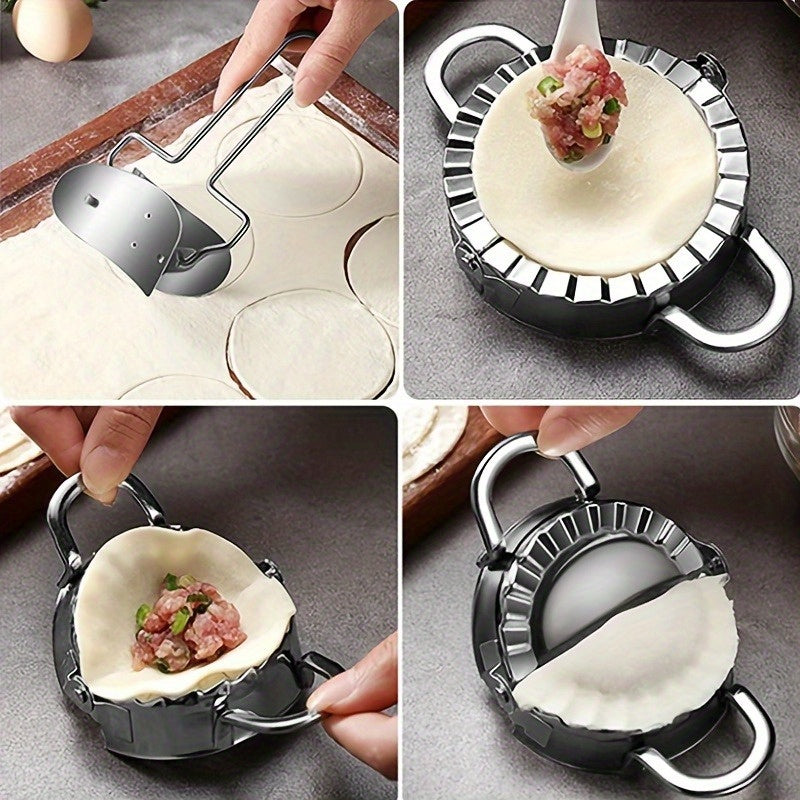 Herramienta de molde para dumplings de acero inoxidable para hacer dumplings caseros fácilmente