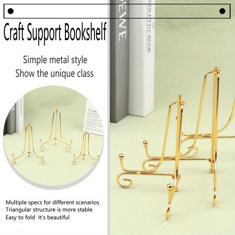 Set of 3 Classic Metal Display Easels for Photos, Plates, and Art