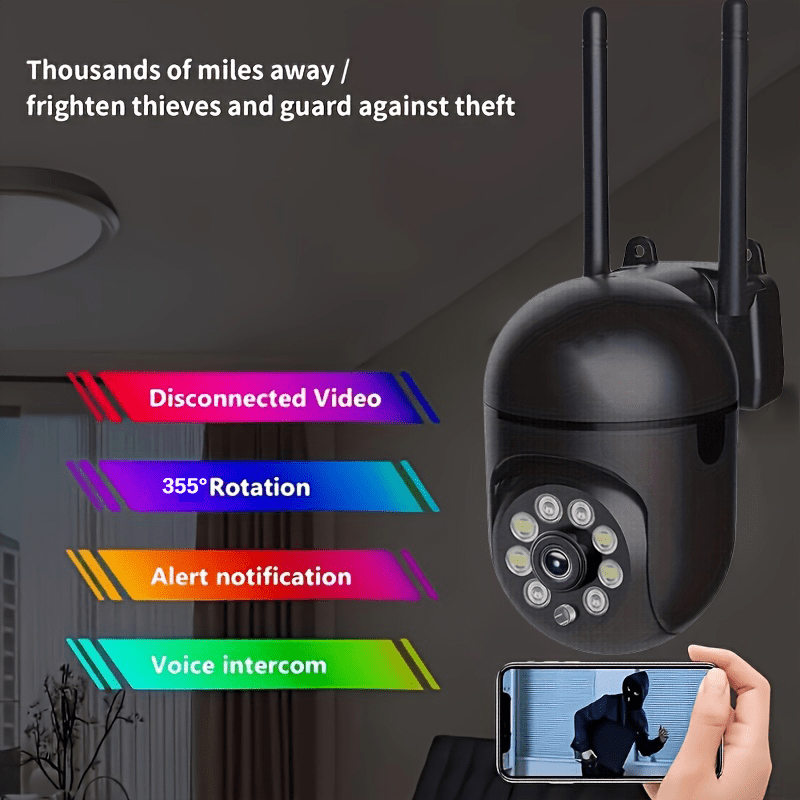 WiFi Security Camera with AI Motion Detection Floodlight Two-Way Audio Night Vision HD Surveillance