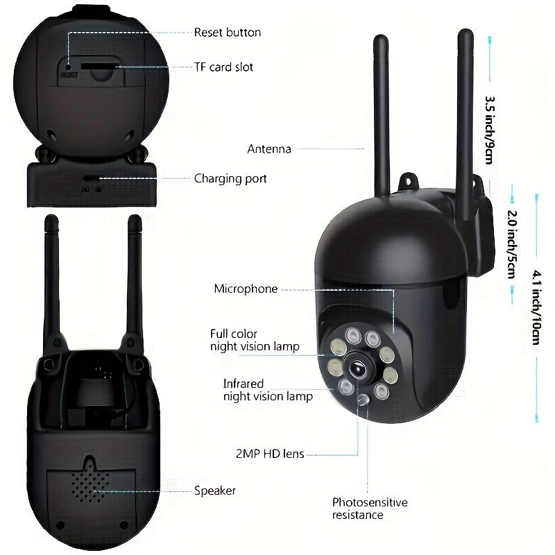WiFi Security Camera with AI Motion Detection Floodlight Two-Way Audio Night Vision HD Surveillance