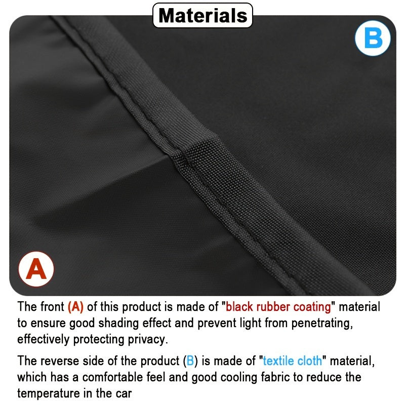 Car Window Curtains 4 Pack Blackout Polyester Sunshade Magnetic Insulation