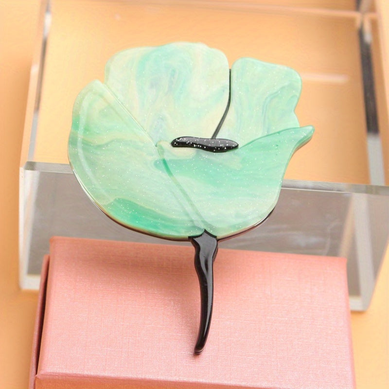 Minimalist Acrylic Flower Brooch Pin for Women and Men Floral Corsage Jewelry