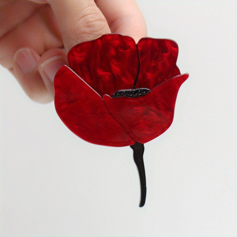 Minimalist Acrylic Flower Brooch Pin for Women and Men Floral Corsage Jewelry
