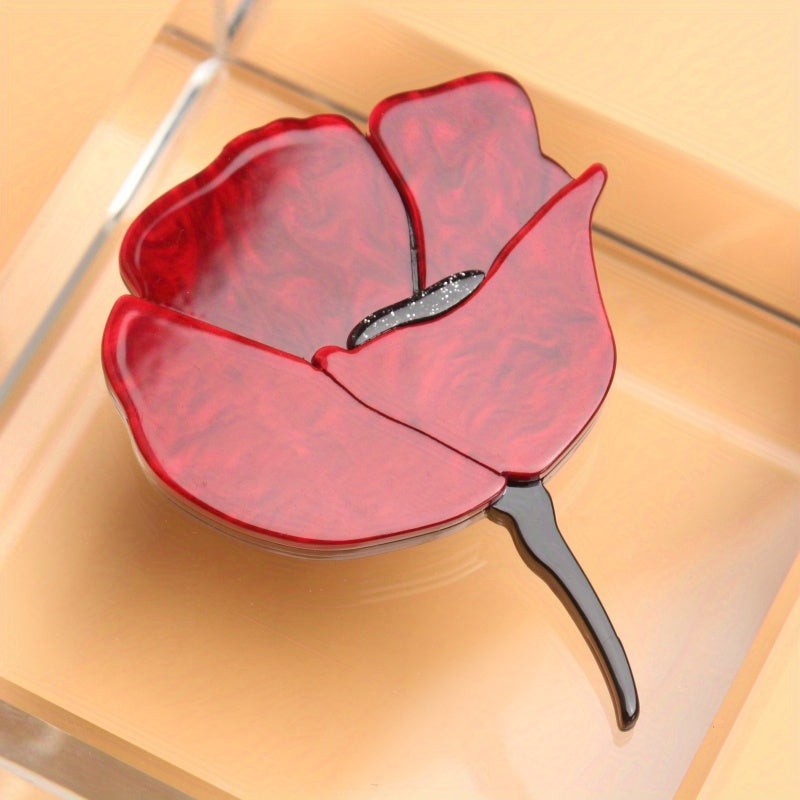 Minimalist Acrylic Flower Brooch Pin for Women and Men Floral Corsage Jewelry