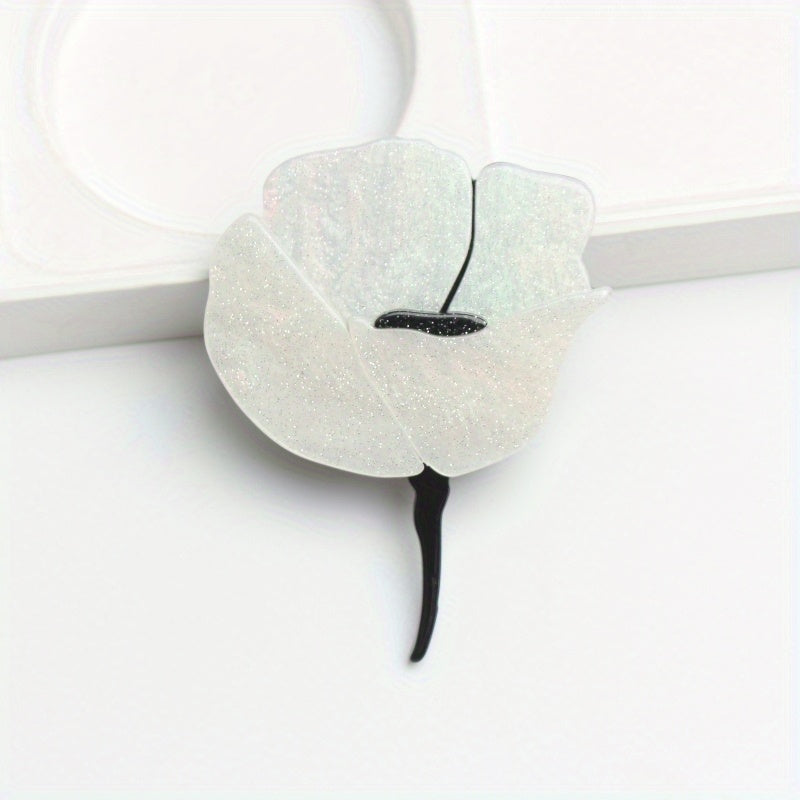 Minimalist Acrylic Flower Brooch Pin for Women and Men Floral Corsage Jewelry