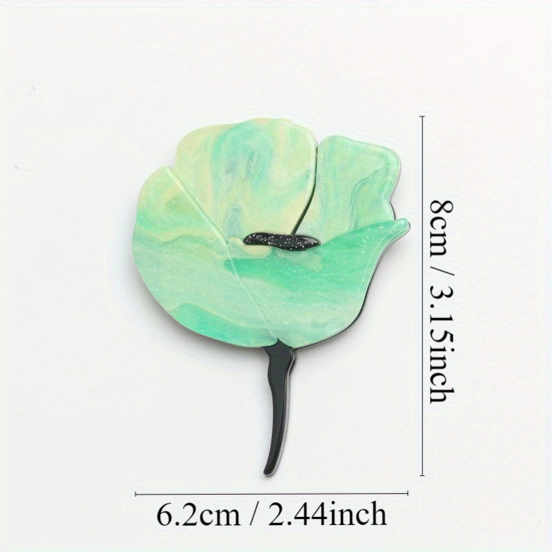Minimalist Acrylic Flower Brooch Pin for Women and Men Floral Corsage Jewelry