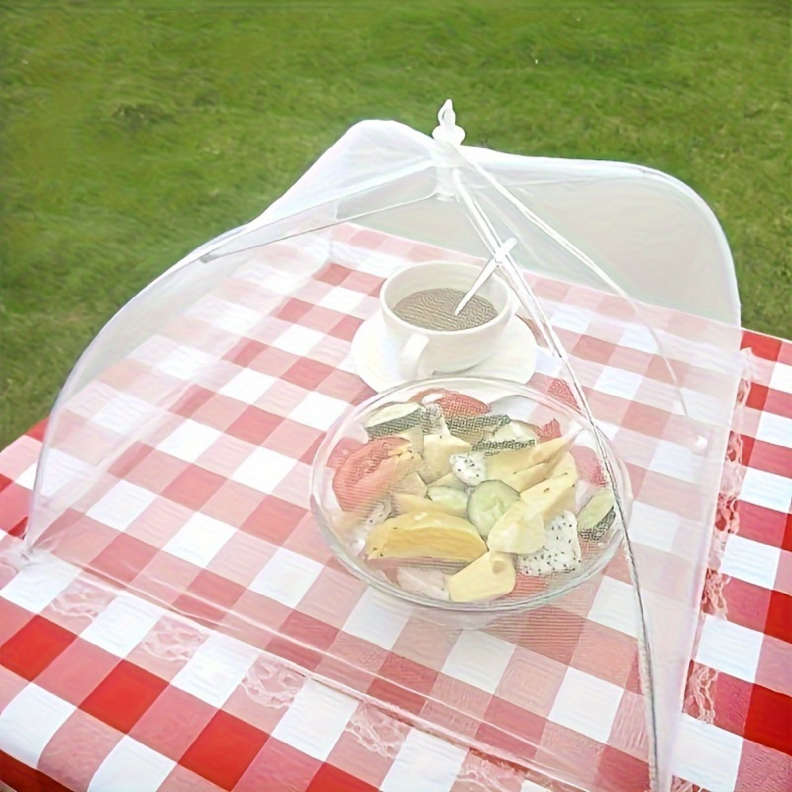 Foldable Washable White Mesh Food Cover Tent for Picnics BBQs and Parties