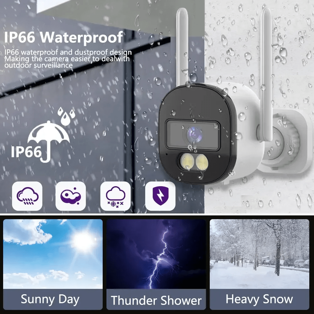 Wireless Outdoor Security Camera with Night Vision Human Detection Two-Way Audio