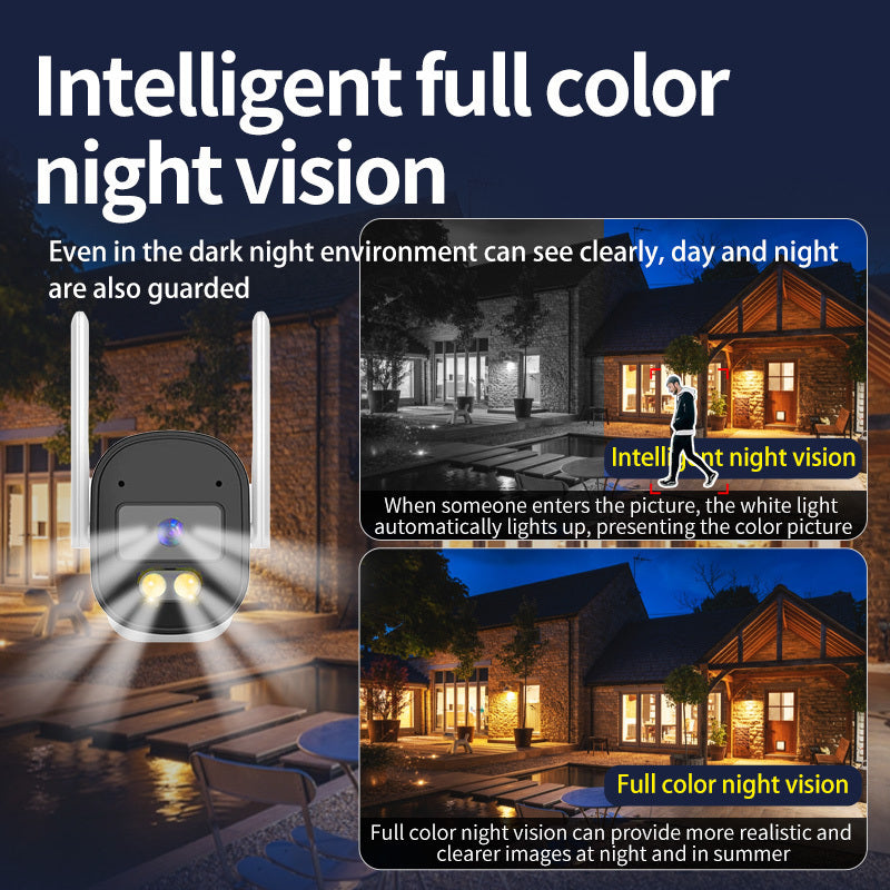 Wireless Outdoor Security Camera with Night Vision Human Detection Two-Way Audio