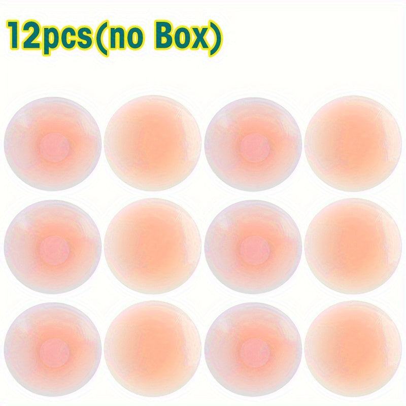 12-Pack Silicone Adhesive Bra Inserts Wireless Opaque Breast Forms for Low-Cut Dresses