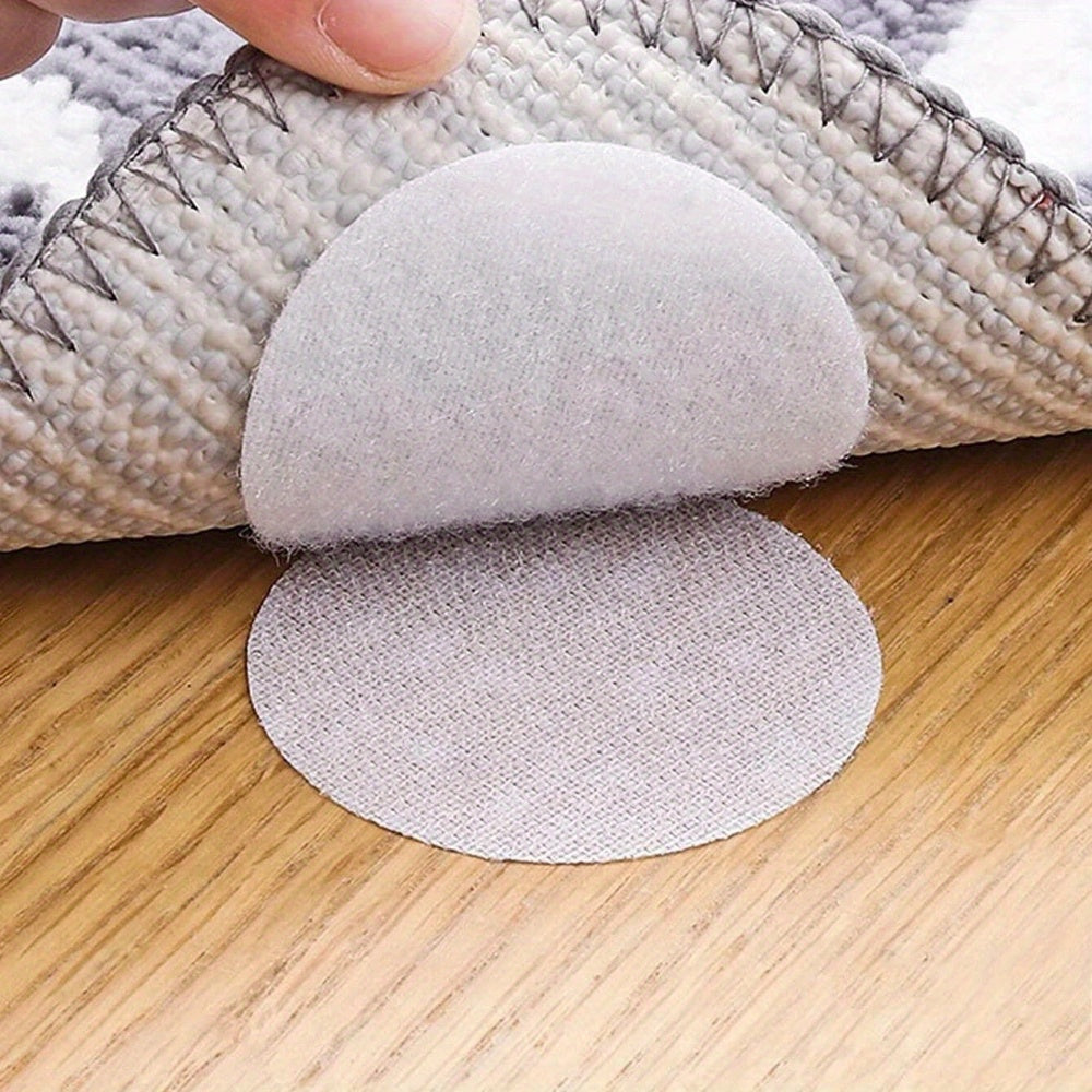 15 ta qayta ishlatiladigan ikki tomonlama yopishqoq padlar to'plami - Qoldiqsiz, gilamlar, stol qoplamalari va divanlarni mustahkamlash uchun anti-slip - Oq Dacron va Spandexdan tayyorlangan