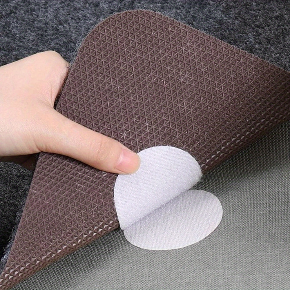 15 ta qayta ishlatiladigan ikki tomonlama yopishqoq padlar to'plami - Qoldiqsiz, gilamlar, stol qoplamalari va divanlarni mustahkamlash uchun anti-slip - Oq Dacron va Spandexdan tayyorlangan