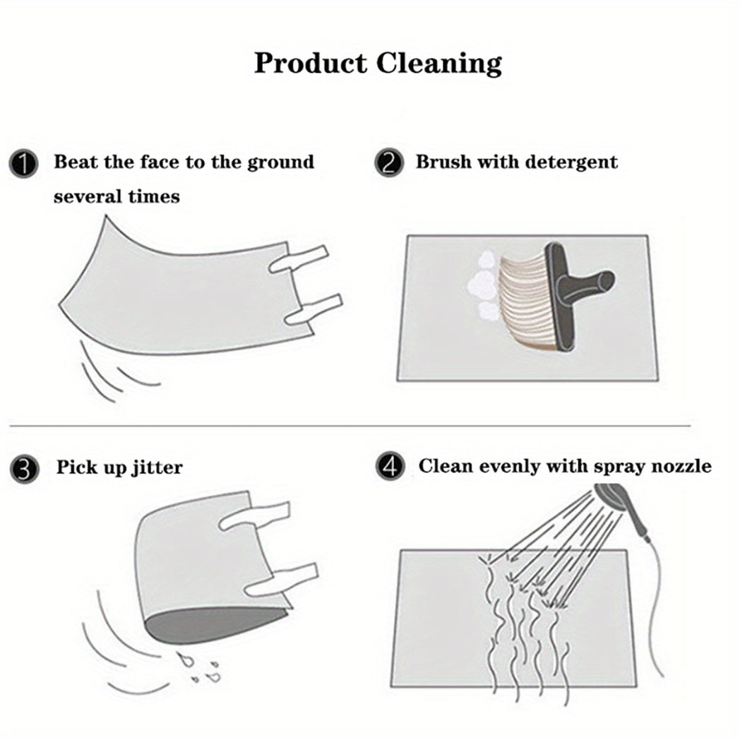 Farmhouse Kitchen Runner Rug Water-Resistant Braided Polyester Non-Slip Mat