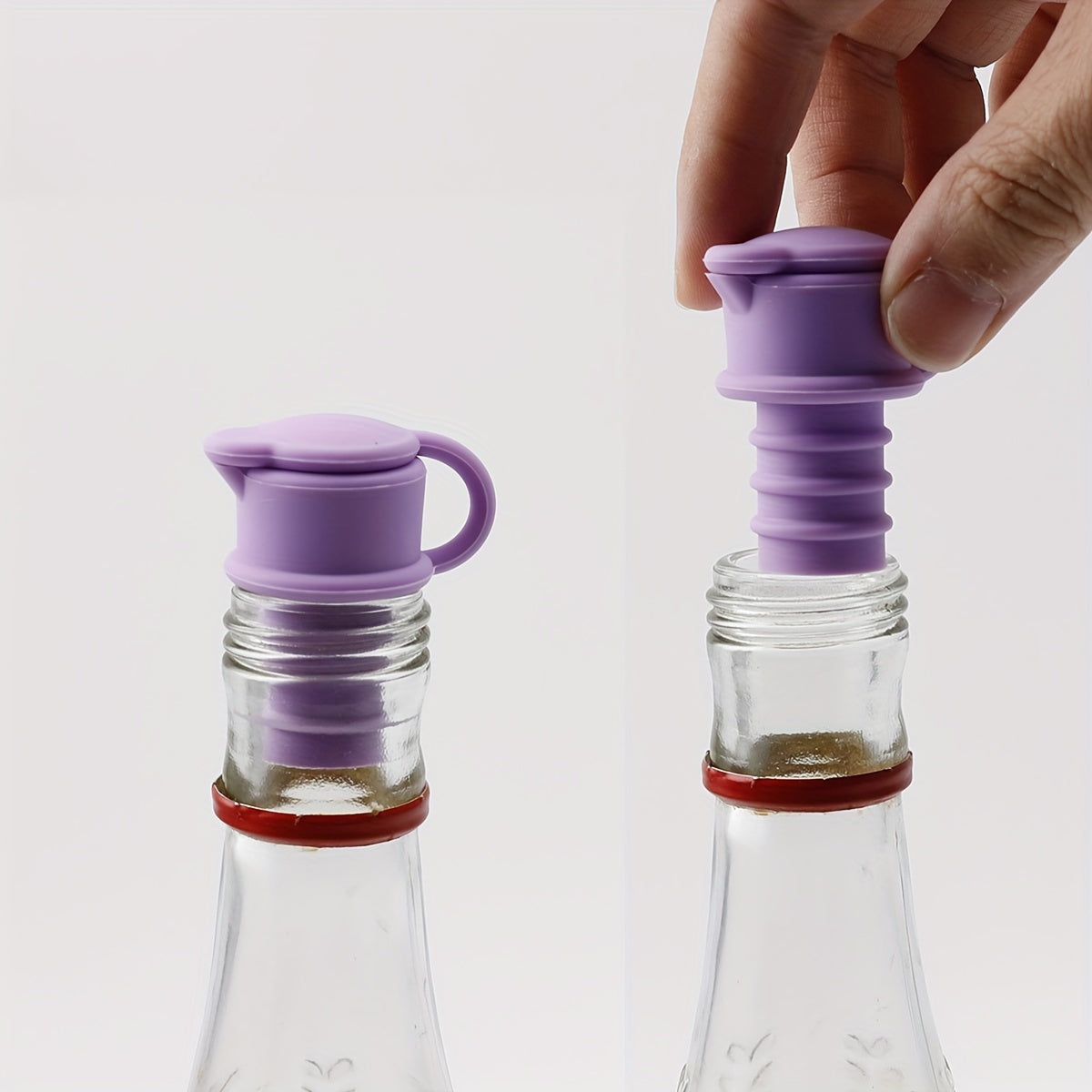 Yellow Silicone Wine Stoppers Set of 3 Leakproof Reusable for Preserving Champagne