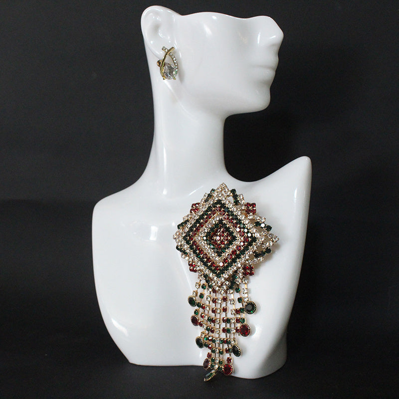 Rhinestone Tassel Brooch for Women Elegant Fashion Accessory