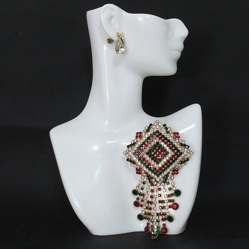 Rhinestone Tassel Brooch for Women Elegant Fashion Accessory