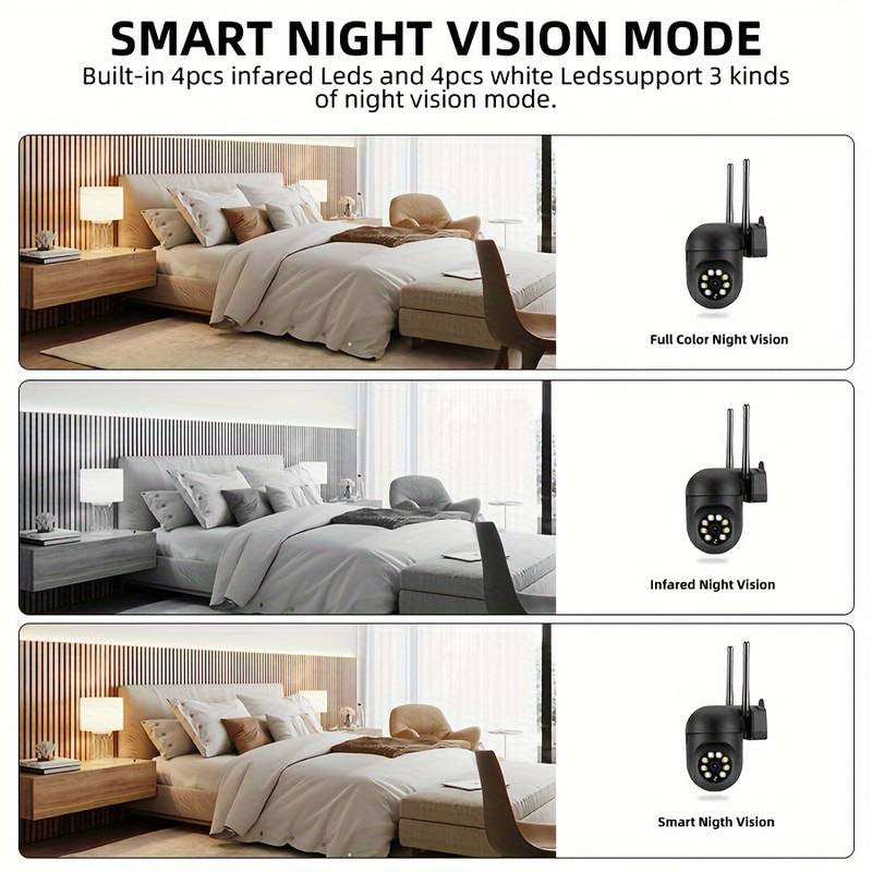 1080p HD Indoor Outdoor Security Camera with Color Night Vision 2-Way Audio PTZ Motion Tracking