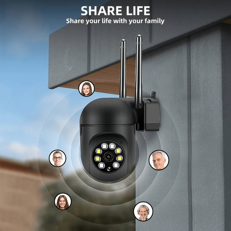 1080p HD Indoor Outdoor Security Camera with Color Night Vision 2-Way Audio PTZ Motion Tracking