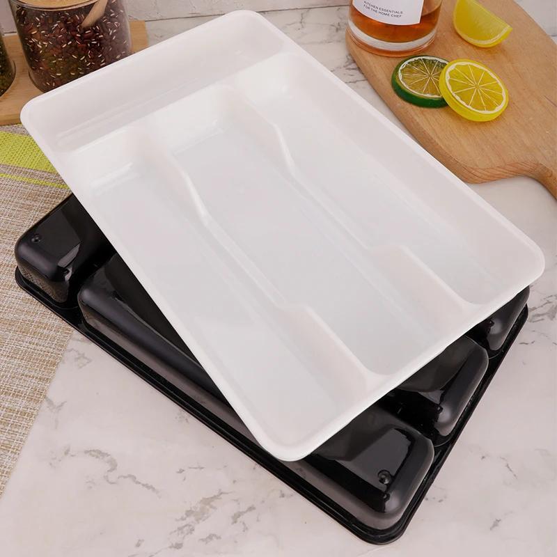 Kitchen Drawer Divider Organizer Tray with Compartments, Durable Plastic Cutlery Storage