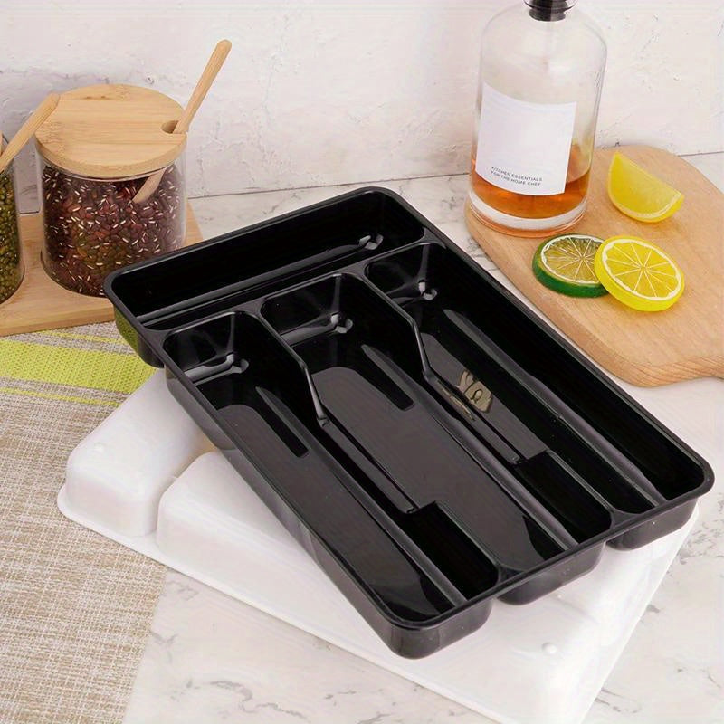 Kitchen Drawer Divider Organizer Tray with Compartments, Durable Plastic Cutlery Storage