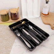 Kitchen Drawer Divider Organizer Tray with Compartments, Durable Plastic Cutlery Storage