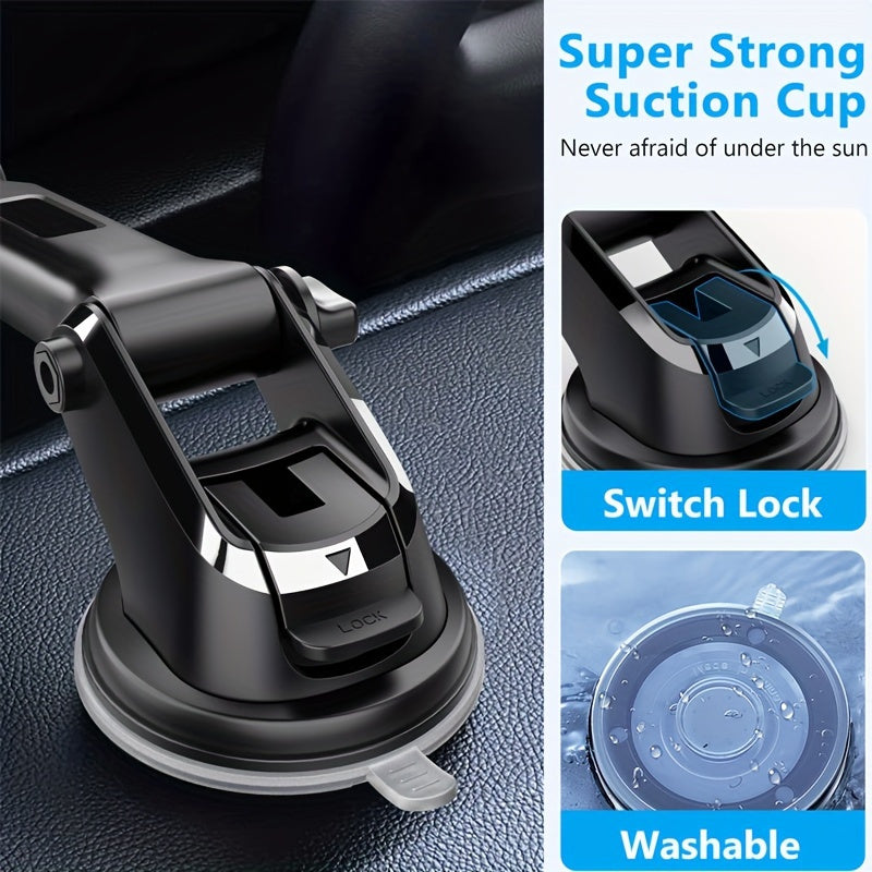 Soporte universal para teléfono de coche, material ABS, ajustable, rotación de 360°, con ventosa