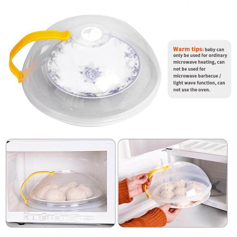 Durable Non-Stick Microwave Food Cover Reusable Transparent Lid for Spatter