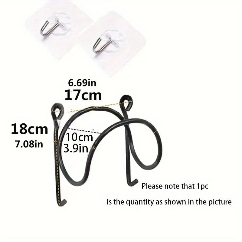 Wall Mounted Wrought Iron Towel Rack Set with 2 Transparent Hooks for Modern Home Decor