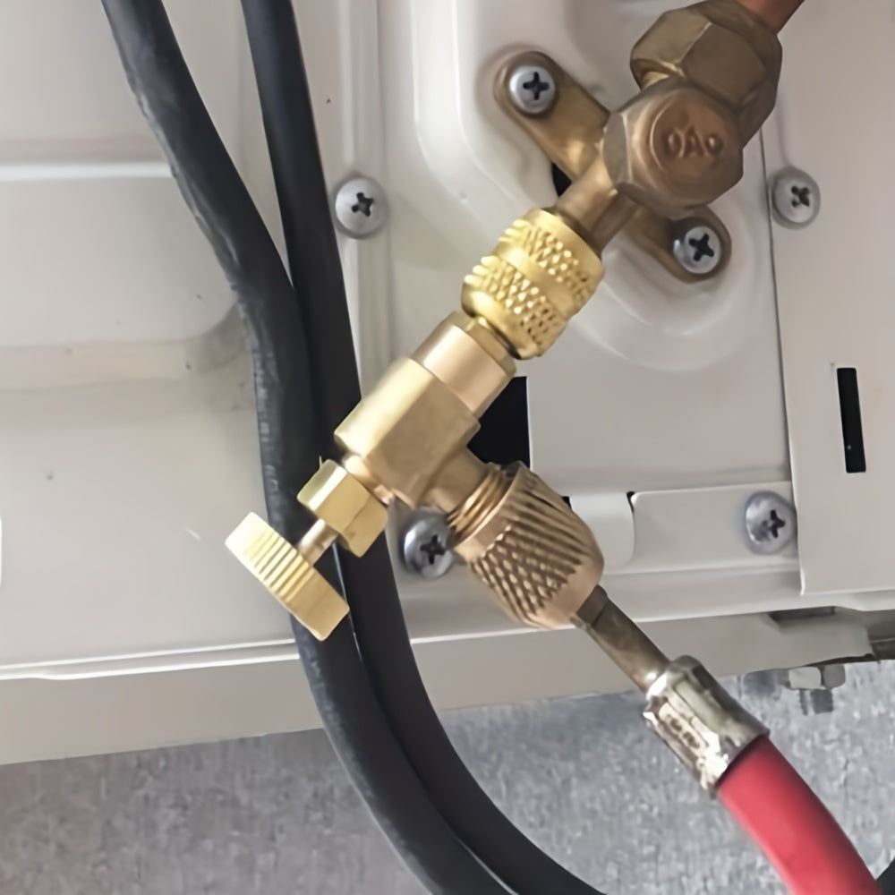 Refrigerant Safety Valve for Air Conditioning 1/4 Inch Liquid Adapter Manual Operation