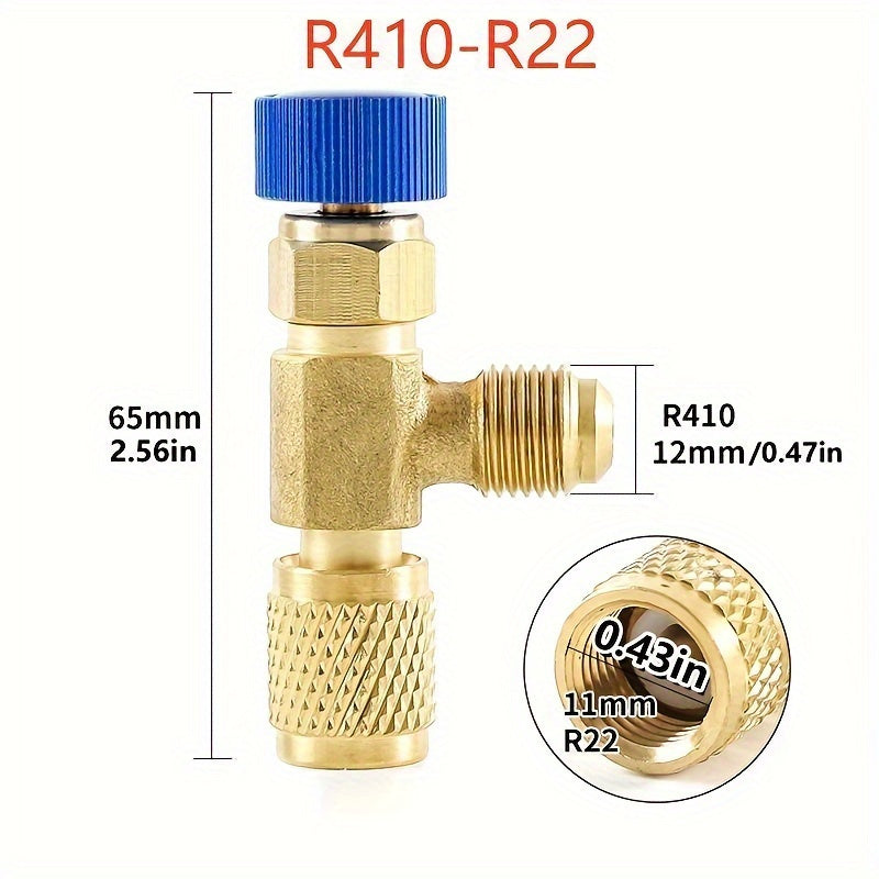 Refrigerant Safety Valve for Air Conditioning 1/4 Inch Liquid Adapter Manual Operation