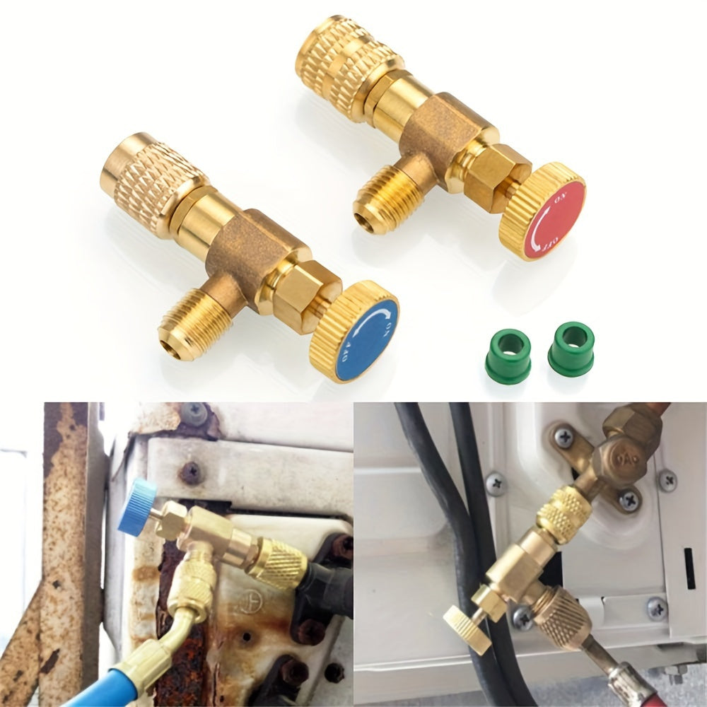 Refrigerant Safety Valve for Air Conditioning 1/4 Inch Liquid Adapter Manual Operation