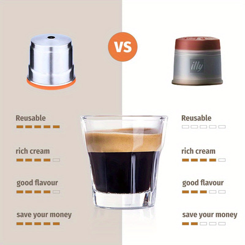 Qayta ishlatiladigan zanglamaydigan po'latdan yasalgan qahva filtri kapsula mashinalari uchun Tamper aksessuari