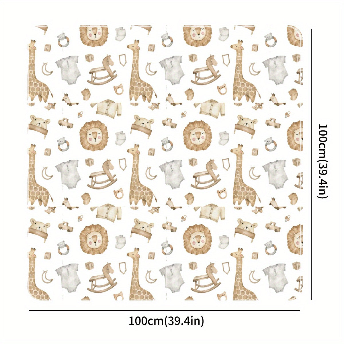Мягкое и уютное одеяло с милым принтом сафари животных, идеально подходит для дома и путешествий. 1 штука.