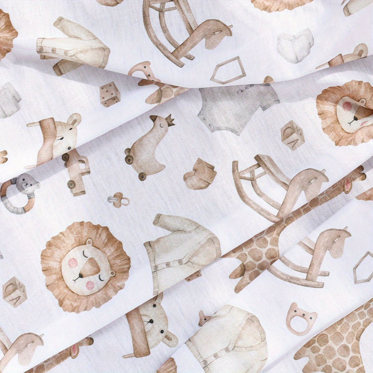 Мягкое и уютное одеяло с милым принтом сафари животных, идеально подходит для дома и путешествий. 1 штука.