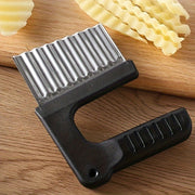 Stainless Steel Crinkle Cut Knife Wavy Slicer for French Fries Veggies Salads