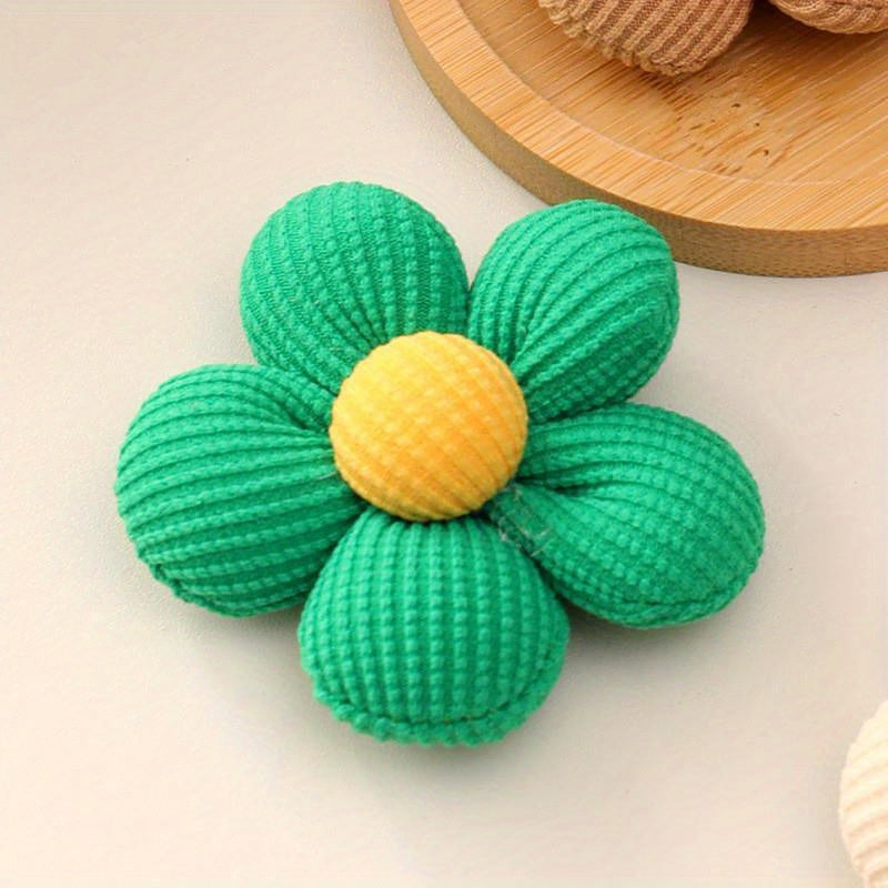 Pastel 3D Padded Flower Hair Clips and Brooches Set for Girls, Handmade Fabric Accessories