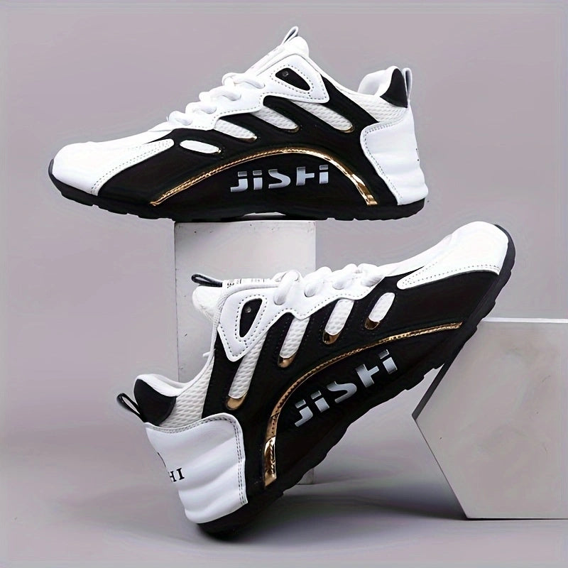 Men's Road Running Shoes Geometric Pattern Breathable Mesh Rubber Sole Outdoor Sports