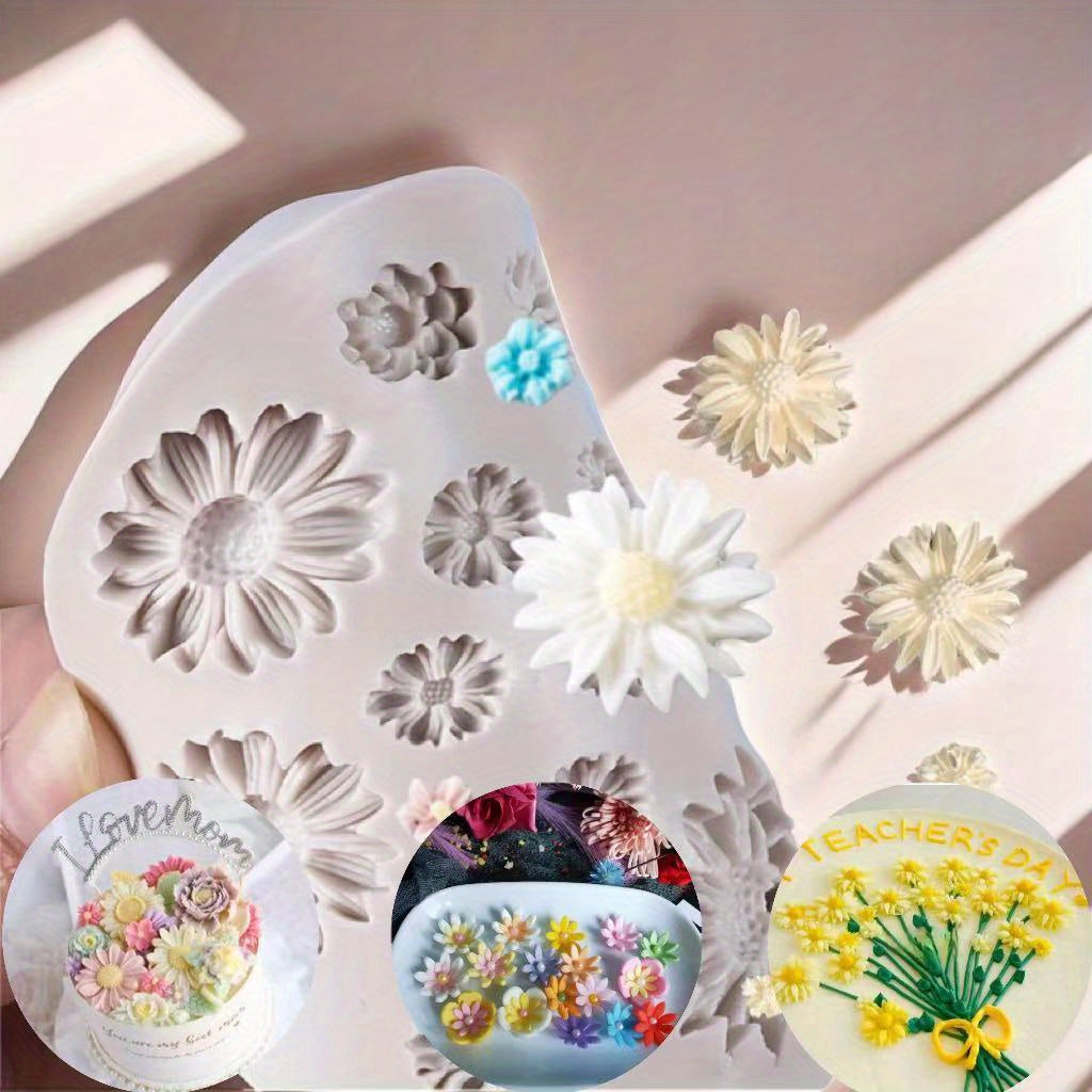 3D форма для силикона Daisy из силикона для фонадана, шоколада, смолы, многофункциональный инструмент для рукоделия