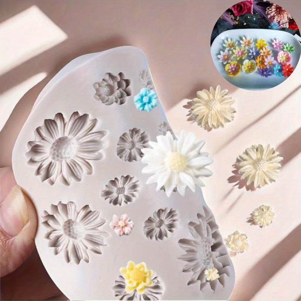 3D форма для силикона Daisy из силикона для фонадана, шоколада, смолы, многофункциональный инструмент для рукоделия