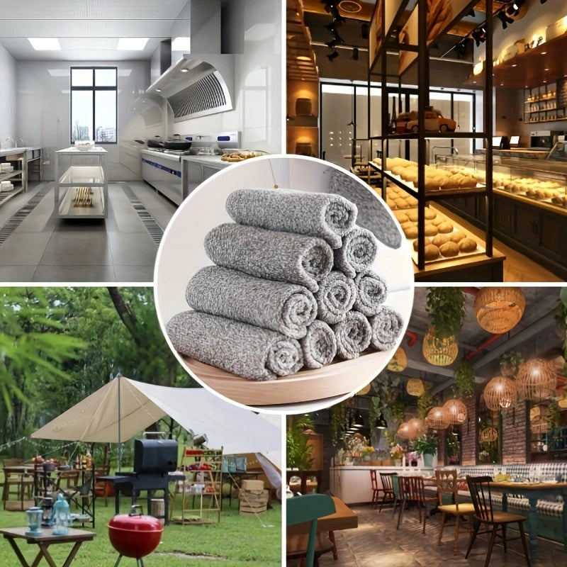 Bamboo Charcoal Dishcloths Set of 6 Reusable Kitchen Cleaning Pads