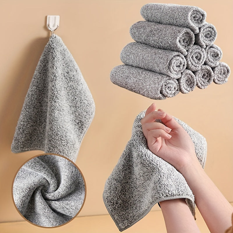Bamboo Charcoal Dishcloths Set of 6 Reusable Kitchen Cleaning Pads