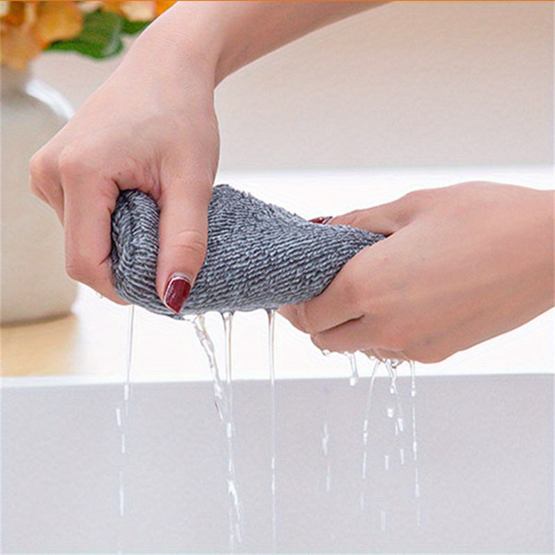 Bamboo Charcoal Dishcloths Set of 6 Reusable Kitchen Cleaning Pads